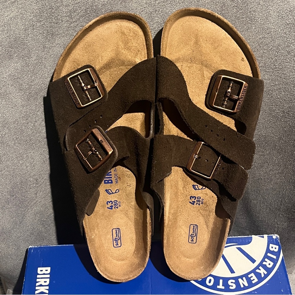 Birkenstock Men’s Arizona Sandals Soft Footbed Mocha Size 43EU 10 US